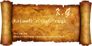 Kalamár Gyöngyi névjegykártya